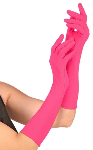 Αποκριάτικα Γάντια Μακριά Ρόζ Neon 312008 