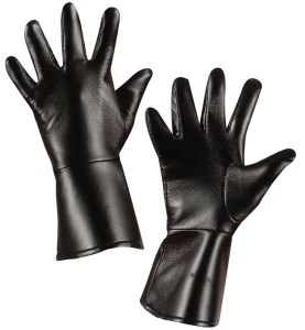 Αποκριάτικα Μαύρα Γάντια Παιδικά Γυναικεία Leatherlook 312012 