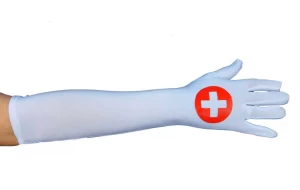 Αποκριάτικα Γάντια Νοσοκόμας 42cm Ελαστικά 315203