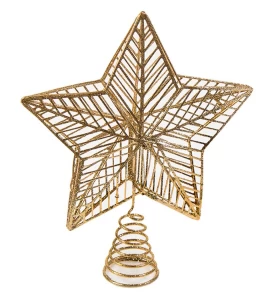 Χριστουγεννιάτικη Κορυφή Δέντρου Μεταλλικό Αστέρι Χρυσό 24cm 5541a