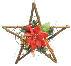 Χριστουγεννιάτικο Διακοσμητικό Ξύλινο Αστέρι Στολισμένο 30cm 236321
