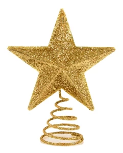 Χριστουγεννιάτικη Κορυφή Δέντρου Αστέρι Χρυσό 12cm 236621