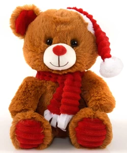 Χριστουγεννιάτικο Λούτρινο Αρκουδάκι 24cm 236629a