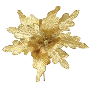 Χριστουγεννιάτικο Λουλούδι Χρυσό 25cm 236977