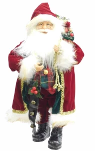 Διακοσμητικός Άγιος Βασίλης με Καρώ Ρούχα 45cm 56546