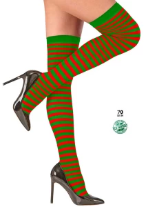 Κάλτσες Ριγέ Πράσινο Κόκκινο 70 DEN 318185