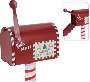 Χριστουγεννιάτικο Διακοσμητικό Γραμματοκιβώτιο Κόκκινο 26cm 723254