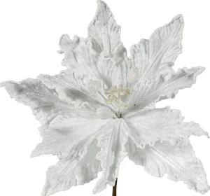 Χριστουγεννιάτικο Διακοσμητικό Λουλούδι Άσπρο 25cm 154691