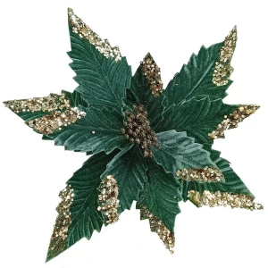 Χριστουγεννιάτικο Διακοσμητικό Λουλούδι Πράσινο 35cm 237569