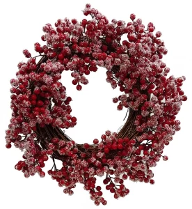 Χιονισμένο Χριστουγεννιάτικο Στεφάνι Berries 35cm 50187157