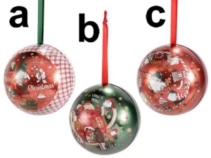 Μεταλλική Χριστουγεννιάτικη Μπάλα 9cm Ανοιγόμενη σε 3 σχέδια 532957