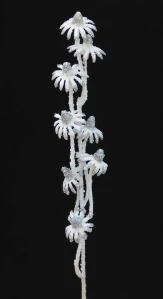 Χριστουγεννιάτικο Λουλούδι Κλαδί Άσπρο Χιονισμένο 55cm 50422