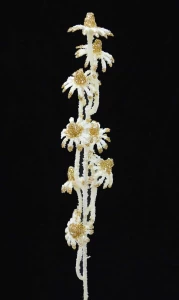 Χριστουγεννιάτικο Λουλούδι Κλαδί Κρέμ Χιονισμένο 55cm 550421