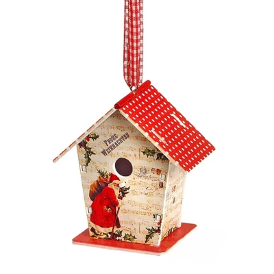 Χριστουγεννιάτικο Στολίδι Κλουβάκι Ξύλινο 9x6cm 50446