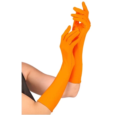 Αποκριάτικα Γάντια Μακριά Πορτοκαλί Neon 312010 