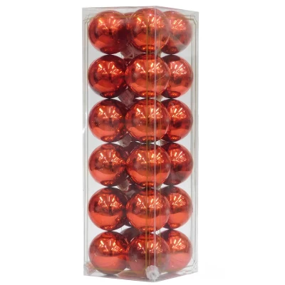 Χριστουγεννιάτικες Μπάλες Κόκκινες Set/24 τεμάχια 4cm 232793 