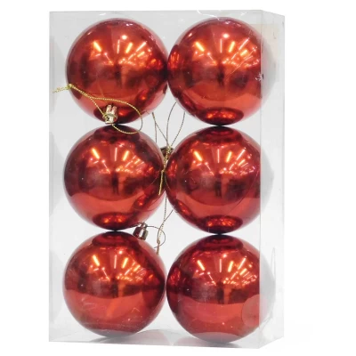 Χριστουγεννιάτικες Μπάλες Κόκκινες Set/6 τεμάχια 6cm 233601