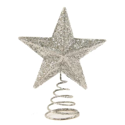 Χριστουγεννιάτικη Κορυφή Δέντρου Αστέρι Ασημί 12cm 236619