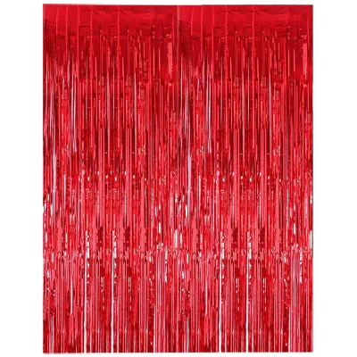 Διακοσμητική Κουρτίνα με Κόκκινα Κρόσια 100x h200cm 237026