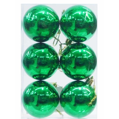 Σετ/6 τεμ. Χριστουγεννιάτικες Μπάλες Πράσινες 6cm 236588