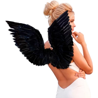 Φτερά Αγγέλου Πούπουλο Μαύρα 78x36 cm Deluxe 318103