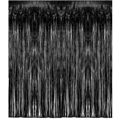 Διακοσμητική Κουρτίνα με Μαύρα Κρόσια 100x h200cm 318362