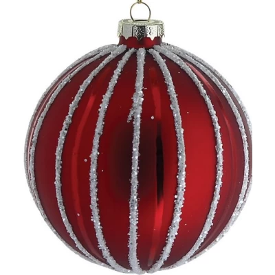 Κόκκινη Γυάλινη Χριστουγεννιάτικη Μπάλα 8cm 50187091