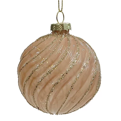 Ροζ απόχρωση Γυάλινη Χριστουγεννιάτικη Μπάλα 8cm 50187117