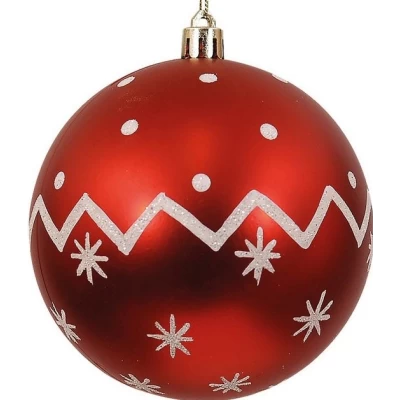 Κόκκινη Πλαστική Χριστουγεννιάτικη Μπάλα 8cm 50190114