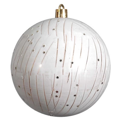 Άσπρη Χριστουγεννιάτικη Μπάλα 8cm 224041