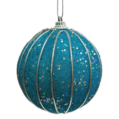 Γαλάζια Χριστουγεννιάτικη Μπάλα 8cm 237565