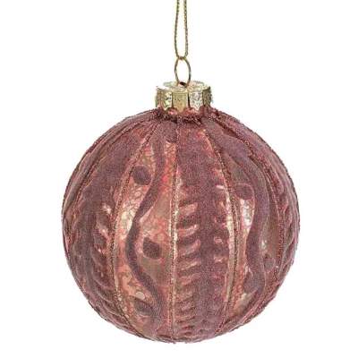 Γυάλινη Χριστουγεννιάτικη Μπάλα με Επίστρωση Velvet 8cm 801741d