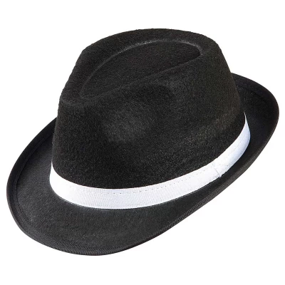 Καπέλο Καβουράκι Τσόχινο με Άσπρη Κορδέλα Deluxe 318411