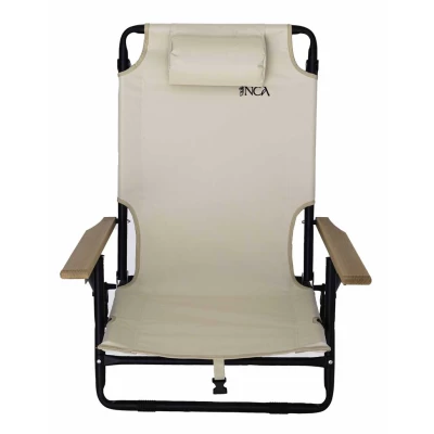 Πτυσσόμενη Καρέκλα Παραλίας Αλουμινίου INCA Εκρού με Ανάκλιση 5 θέσεων - Κωδικός YYL-YF2-BG