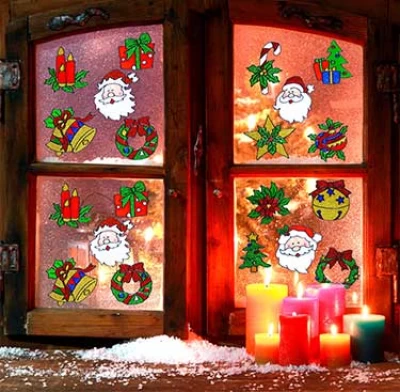 Χριστουγεννιάτικη Διακόσμηση Τζαμιού - Βιτρίνας - Αναλώσιμα Υλικά 