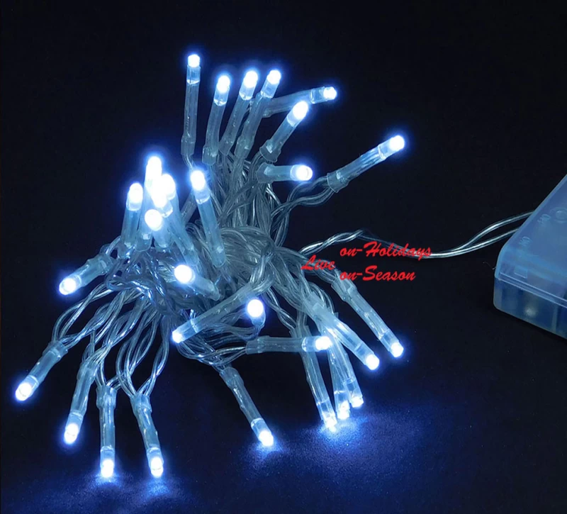 20 Led S/C White 200cm Σταθερά Φωτάκια Μπαταρίας 280814 (Preview 1)