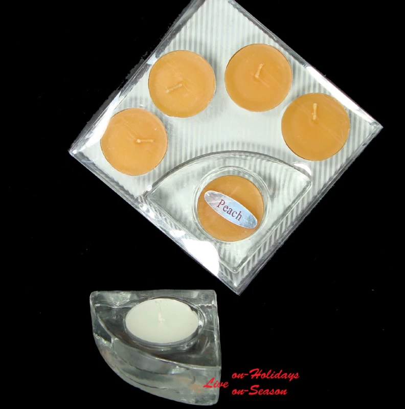 Set/5 Αρωματικά Κεριά Ρεσώ με Γυάλινη Βάση 236463 Peach (Preview 1)