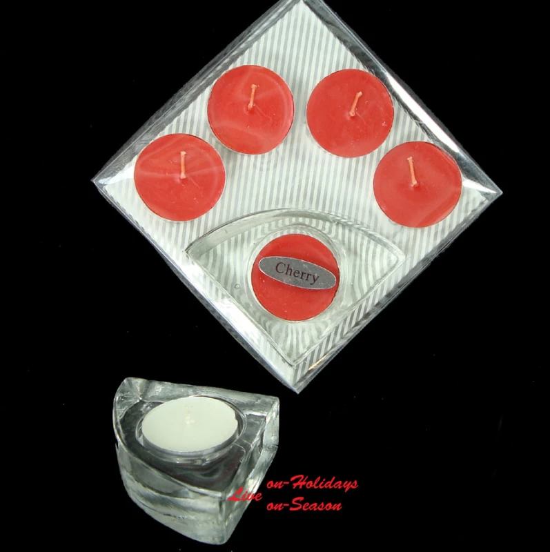 Set/5 Αρωματικά Κεριά Ρεσώ με Γυάλινη Βάση 236460 Cherry (Preview 1)