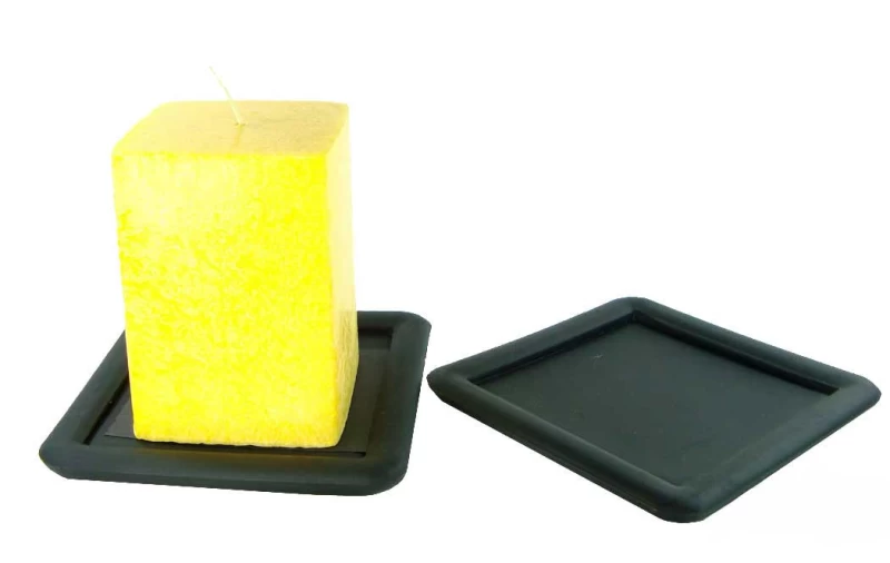 Γυάλινη Βάση Κεριών 13x13cm 12142 Μαύρο Μάτ (Preview 1)