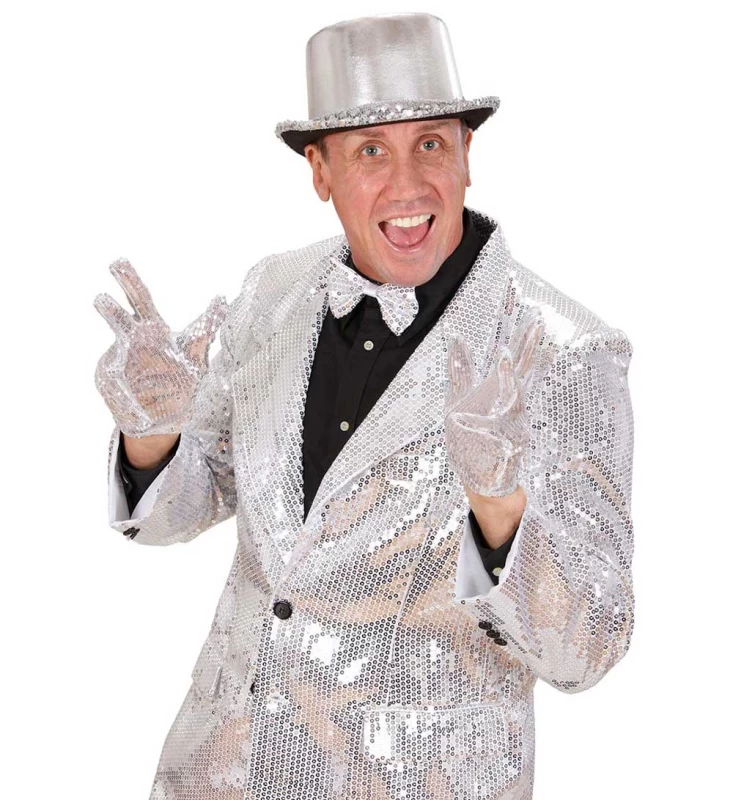 Αποκριάτικα Γάντια Ασημί με πούλιες 20cm 313574 (Preview 3)