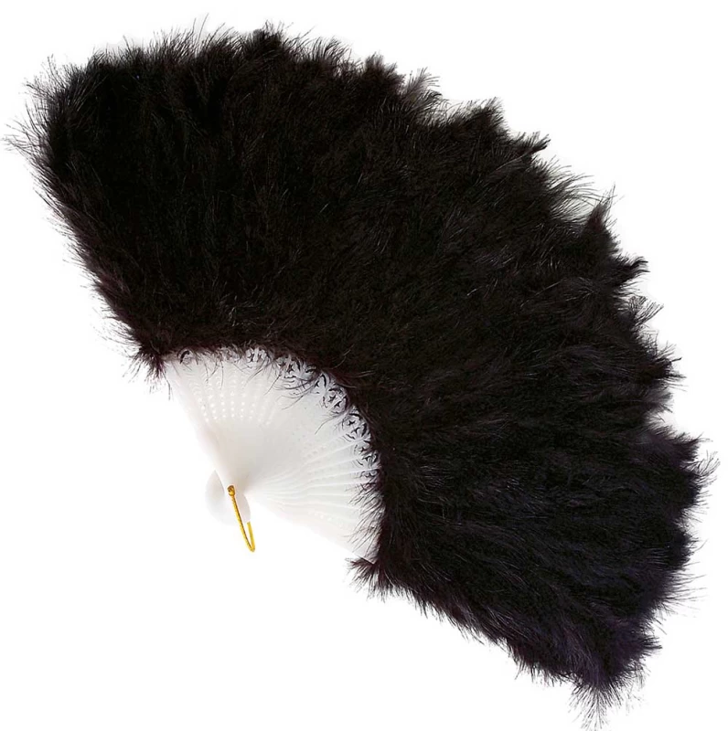 Αποκριάτικη Βεντάλια Μαύρη με Μποά 313791 (Preview 1)