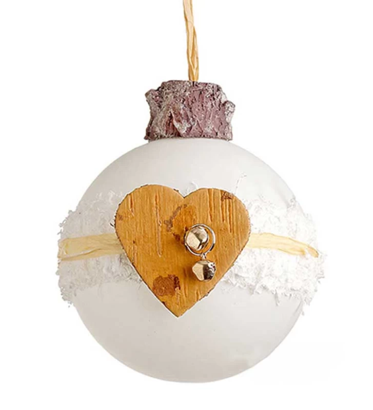 Χριστουγεννιάτικη Μπάλα Γυάλινη άσπρη 8cm 50362b (Preview 1)