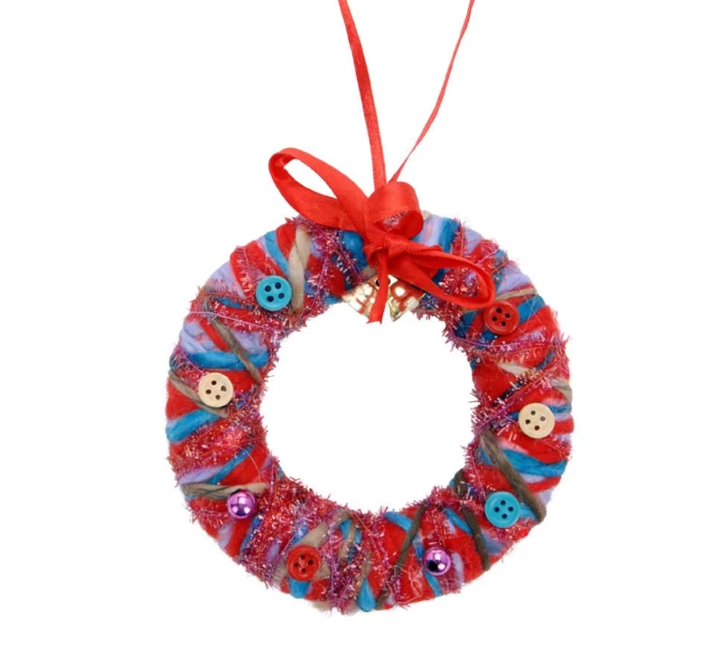 Χριστουγεννιάτικο Στολίδι Στεφανάκι 11cm 355065 σε 4 Αποχρώσεις (Preview 1)