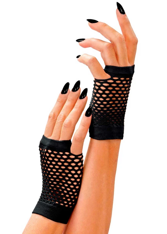 Αποκριάτικα Γάντια Δίχτυ Κοντά Μαύρα 312006  (Preview 1)