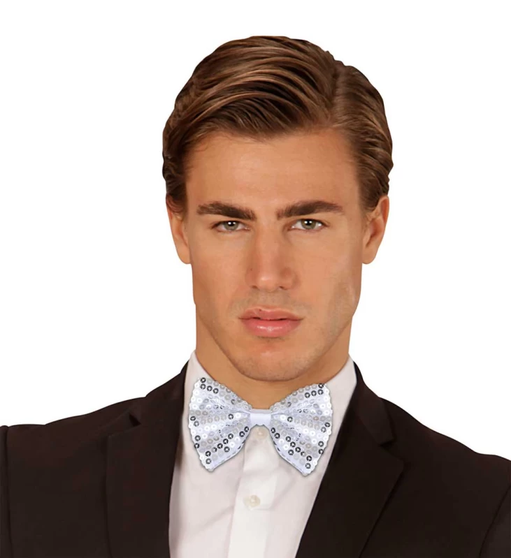 Αποκριάτικο Παπιγιόν Ασημί με Πούλιες 530752 (Preview 3)