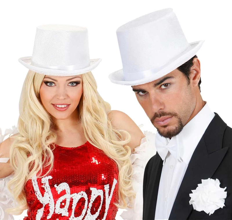 Αποκριάτικο Καπέλο Ημίψηλο Λευκό 1435B - 312029 (Preview 1)