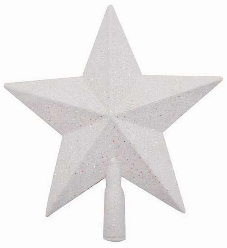 Χριστουγεννιάτικη Κορυφή Δέντρου Αστέρι Λευκό με Glitter 15cm 237518 (Preview 1)