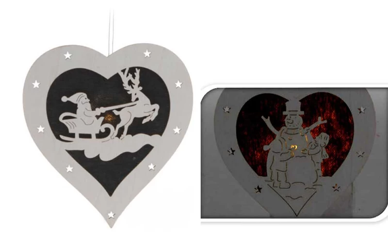 Χριστουγεννιάτικο Στολίδι Φωτιζόμενο Ξύλινο 12.5x h13.5cm 507830e (Preview 1)