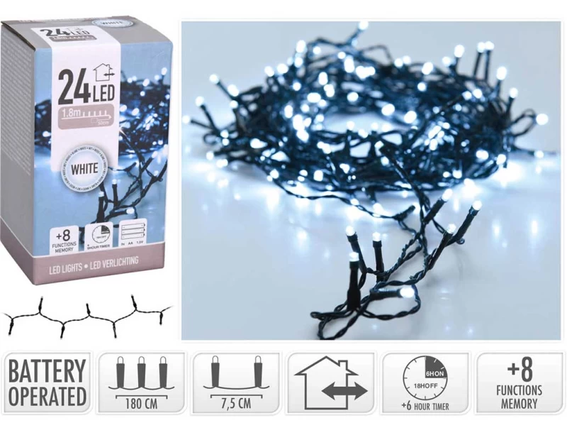 24 Led B/WW 261677 με Χρονοδιακόπτη & Function Memory Μπαταρίας - IP44 (Preview 3)