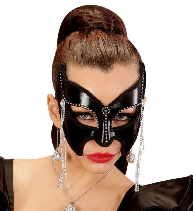 Αποκριάτικη Μάσκα Μαύρη Deluxe 03627 - 315088 (Preview 3)